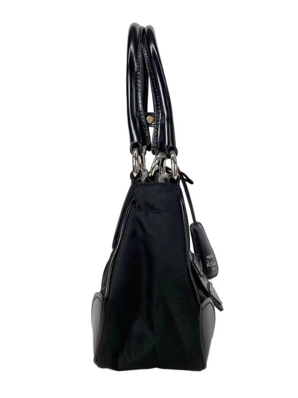 PRADA - Black Nylon Leather Handbag - Picture 5 of 16